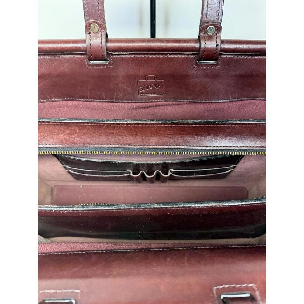 Schlesinger Brothers Vintage Leather Briefcase Lawyer Doctor Bag‎ Oxblood 90s - Picture 5 of 9